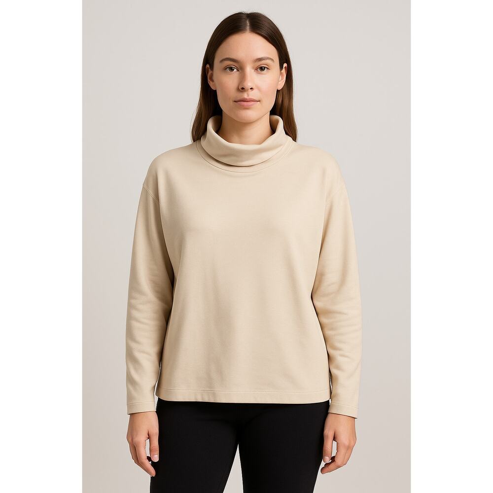 Outdoor Voices Cozy Mock Neck Sweatshirt Almond Beige Size M